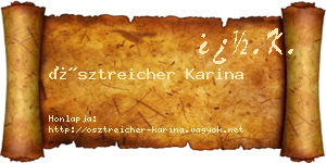 Ösztreicher Karina névjegykártya